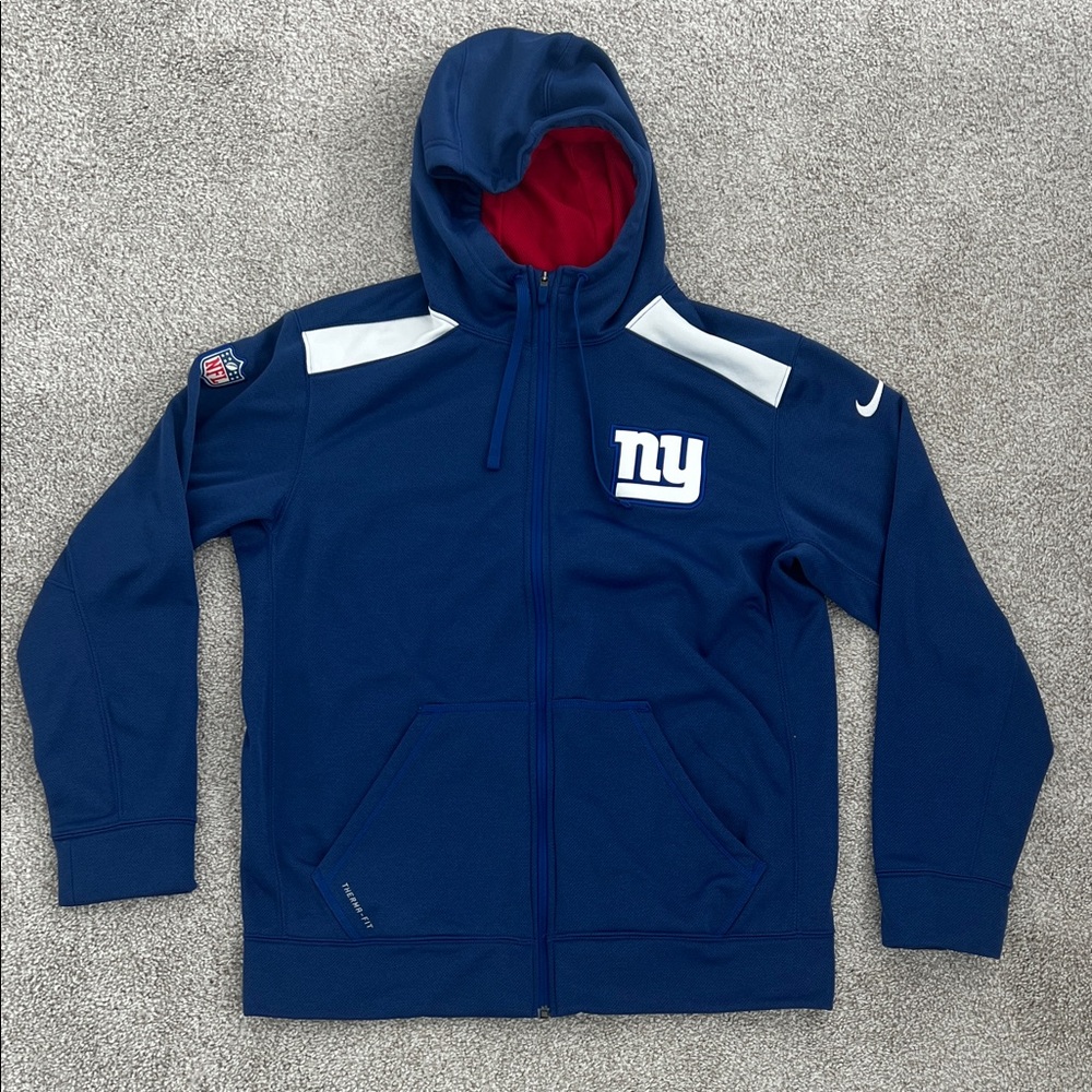 New York Giants NFL Nike Therma-Fit Blue Fleece with Red Accents